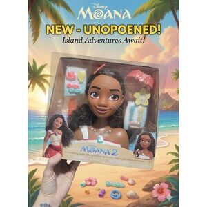 Disney Moana 2 Styling Head Hair Play Set 14 Pieces New Unopened